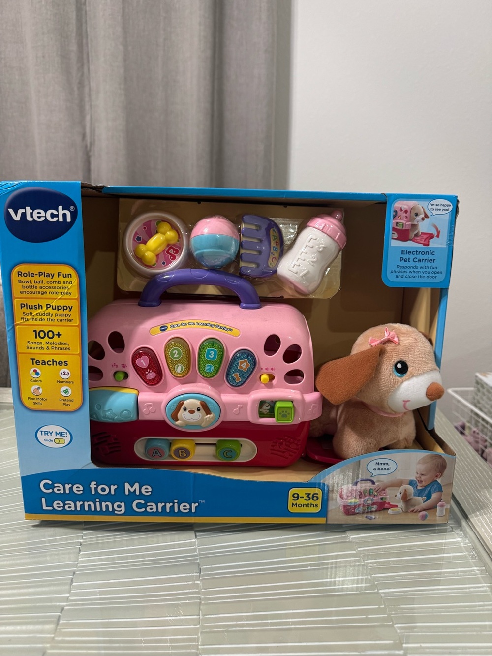 Vetch Pink Care-for-Me Learning Carrier with Plush Puppy
